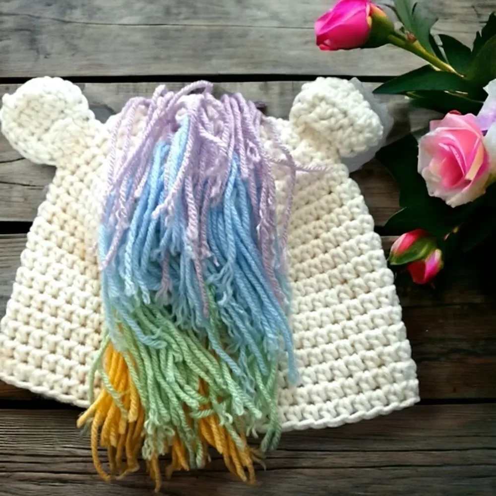 🦄 Unicorn Beanie Hat (Handmade)